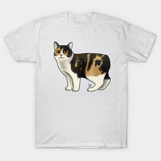 Cat - Manx - Calico T-Shirt by Jen's Dogs Custom Gifts and Designs